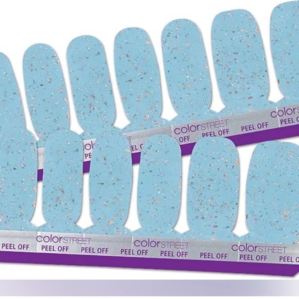 Color Street Just A Gleamer Sky Blue Glitter Nail Polish Strips
